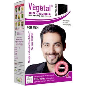 Vegetal Bio Colour - Experience Soft Black Beard Hair Color for Men-25g
